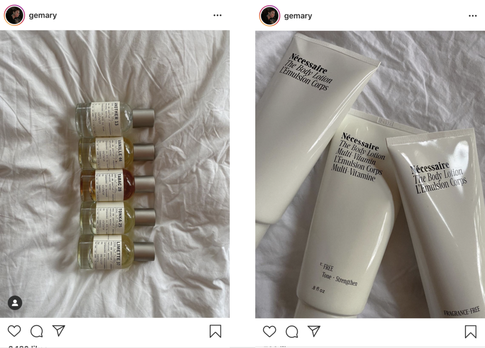 Use fabrics for instagram flat lays